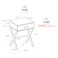thumbnail image 3 of Brin 18" X-Leg 1-Drawer Metal and Wood End Table in Dark Walnut, 3 of 5