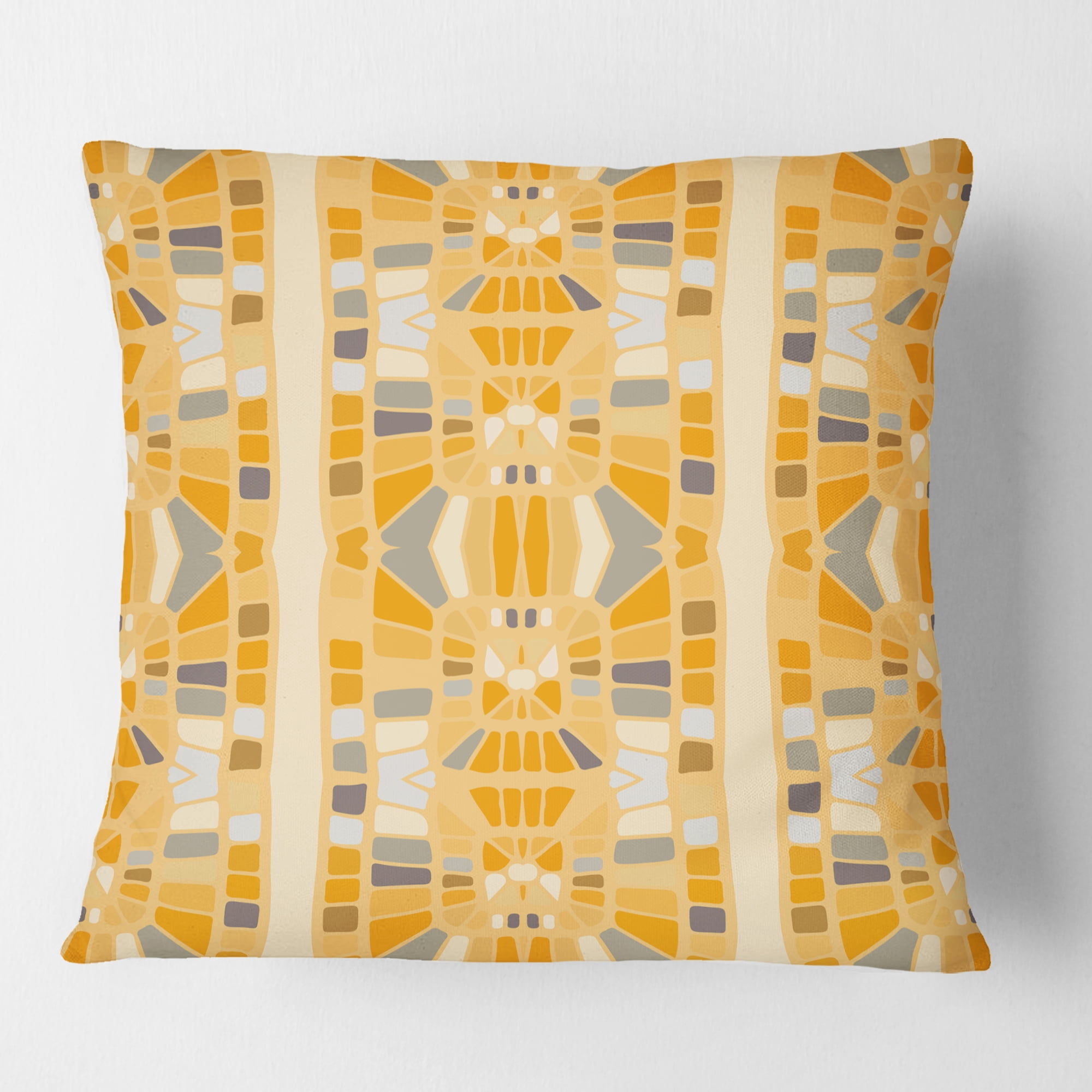 Designart Retro Geometrical Abstract II' Mid-Century Modern Throw Pillow - 16x16
