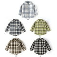 thumbnail image 3 of GYRATEDREAM Toddler Little Boys Long Sleeve Button Down Plaid Shirt Kids Jacket Coat Casual Outwear , 10-11 Years, 3 of 3
