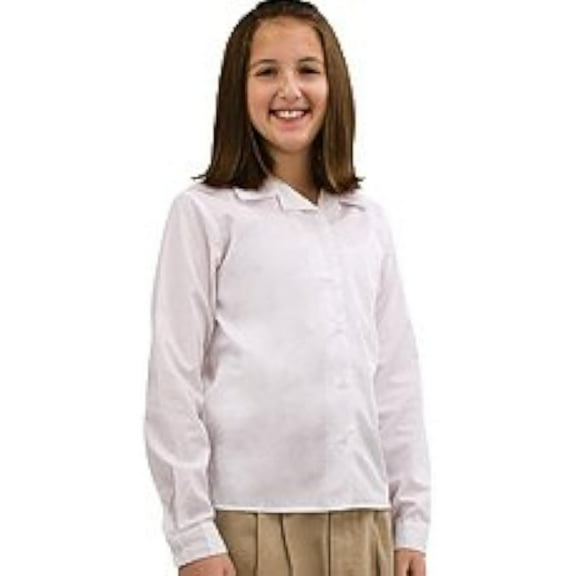 French Toast Uniforms Girls' Plus Size Long Sleeve Pointy Collar Blouse (White 16.5)