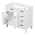 thumbnail image 3 of 36 Inch Bathroom Vanity Base Only, Single Bathroom Vanity Base with Two Door Cabinet and Three Drawer, Bathroom Vanity Cabinet Without Sink, Solid Wood Frame (White), 3 of 9