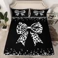 thumbnail image 2 of Castle Fairy Grey Ribbon Bow Bed Sheets,Vintage Leopard Print King Sheets, 2 of 7