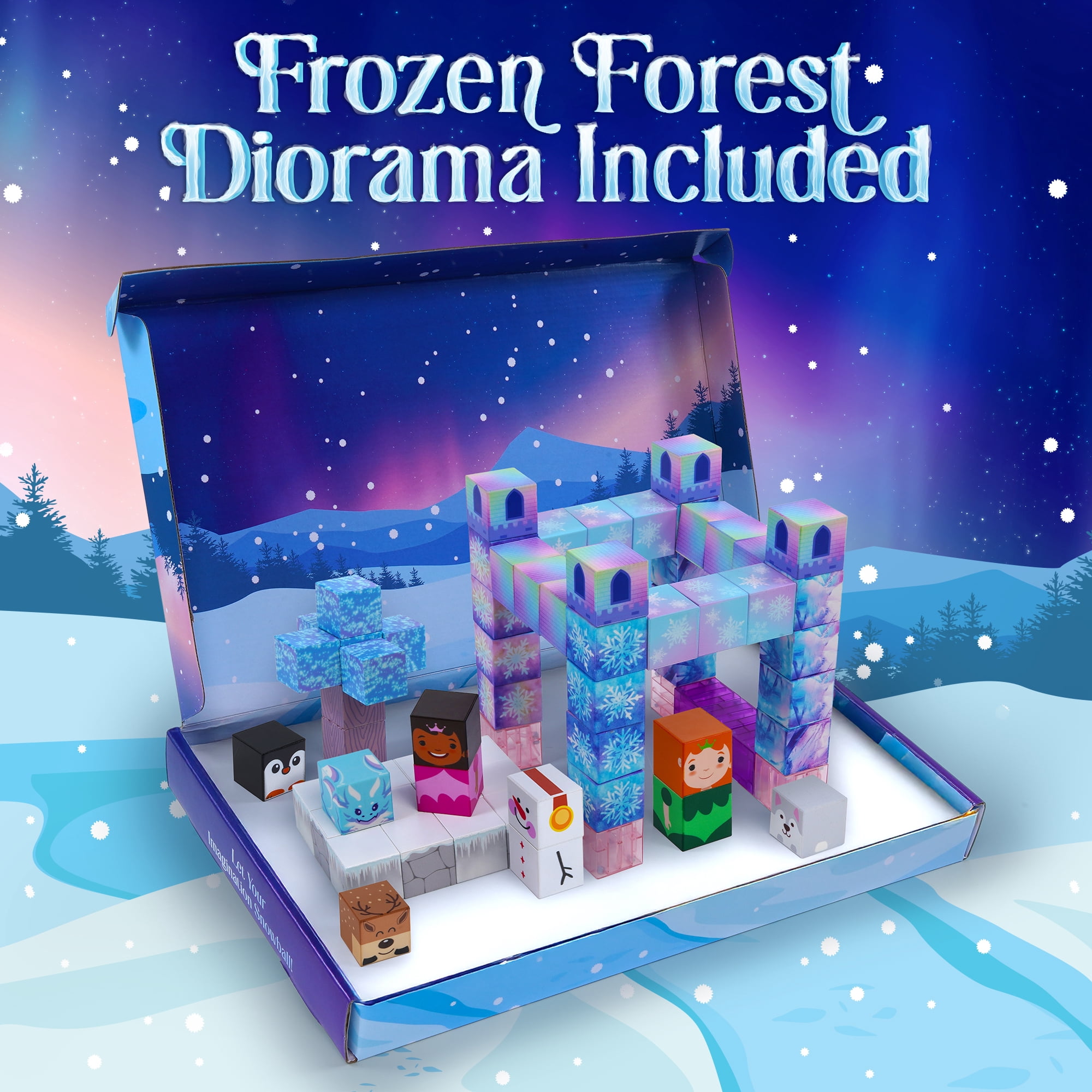 USA Toyz Blocchi Frosted Fairytale Magnetic Building Blocks 84pc Construction Set Toy for Kids