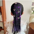 thumbnail image 3 of Kuromi Kid's Wig Braid Hair Tie Girl High Ponytail Hair Rope Little Girl Sweet Cool Hair Band Hair Accessory, 3 of 7