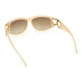 thumbnail image 7 of Womens Diva Wrap Around Double Heart Jewel Hinge Plastic Fashion Sunglasses Peach - Brown, 7 of 7