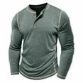 thumbnail image 5 of BXINGOHAI Mens Shirts Long Sleeve Casual Classic Henley Cotton T-Shirts Lightweight Button Tee Shirts Green XL, 5 of 7