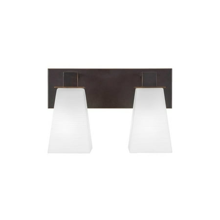 Apollo Bar - Apollo 2 Light Bath Bar Shown In Dark Granite Finish Glass Shade