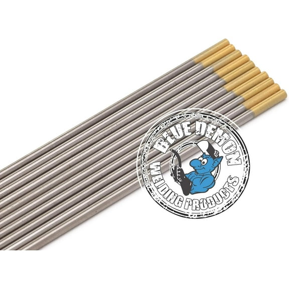 Blue Demon Welding Tungsten Electrodes, 1.5% Lanthanated, GOLD, EWLa-1.5, 3/32 in x 7 in 10 pc pack TE15L-332-10T