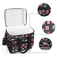 thumbnail image 6 of FORMRS Insulated Cooler Bag 24 Cans Capacity Soft Leakproof Lunch Box with Side Pockets, Red Block Pattern, 6 of 7