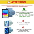 thumbnail image 2 of 3 Pack Screen Protector for iPad (A16) 11th Generation 11 Inch 2025/ iPad 10th Generation 10.9 Inch 2022, Tempered Glass Film Guard, 2 of 8