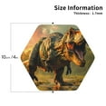 thumbnail image 2 of Yiaed Realistic Style Forest Dinosaur Print Leather Coasters for Drinks - Cup Coasters Coffee Table Kitchen Table Bar, Home & Office Gifts Handmade Drink Coasters-Hexagon, 2 of 6