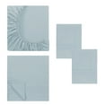 thumbnail image 5 of Modern Threads 4-Piece Solid Blue Mist Solid Microfiber Bed Sheet Set, California King, 5 of 12