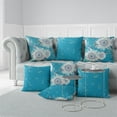 thumbnail image 6 of Sunny Blooms Throw Pillow with Removable Cover in Aqua 20x20, 6 of 6