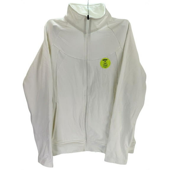Prince Women's Full Zip Long Sleeve Tennis Top - White, X-Large