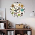 thumbnail image 2 of Wall Clock Cooking Kitchenware Clocks PVC Silent Non-Ticking Battery Operated Decorative Kitchen Tool Black Plaid Round Clock for Home Living Room Kitchen Bedroom Office School Wall Decor 14 Inch, 2 of 9