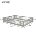 thumbnail image 5 of Queen Bed Frame, Floor Platform Bed with Fence Guardrails and Door, Bed Frame, Montessori Bed, Bed Frame Queen Size for Adults Boys and Girls,Gray, 5 of 9