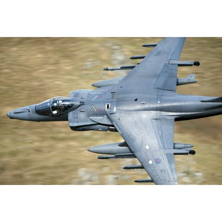 North Wales Accent A Royal Air Force Harrier GR9 flying low over North Wales Canvas Art - Andrew ChittockStocktrek Images (18 x 12) ()