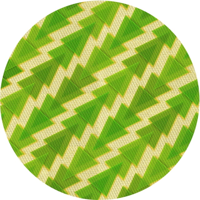 Ahgly Company Tapis Rond Lavable en Machine Intérieur Transitionnel Aloe Vera Vert, 8 Pieds Rond
