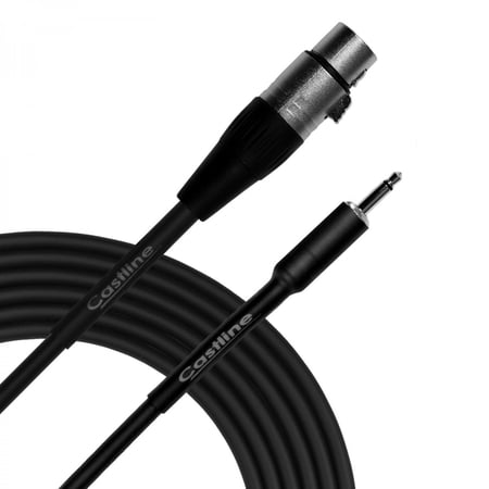 1 Ft Castline Silver XLR female to 3.5mm TS Patch Cable Mogami 2582
