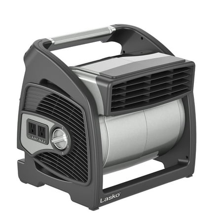 Lasko 14.5 Max Performance Pivoting Blower Floor Fan with Outlet, Black, U15701, New