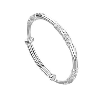 925 Sterling Silver Cuff Bangle Bracelets Adjustable Jewelry