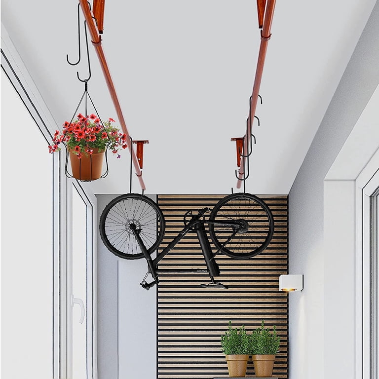 Tmtains 8-Pack Heavy Duty S Hooks – 10-Inch Large Steel Hangers For Plants, Closets, Garden, Indoor & Outdoor Use (Black)