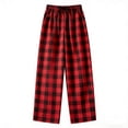 thumbnail image 7 of FAHXNVB Plaid Pajama Pants for Women Elastic Waist Casual Lounge Pants Loose Fit Pj Bottoms with Pockets,M,Red, 7 of 7