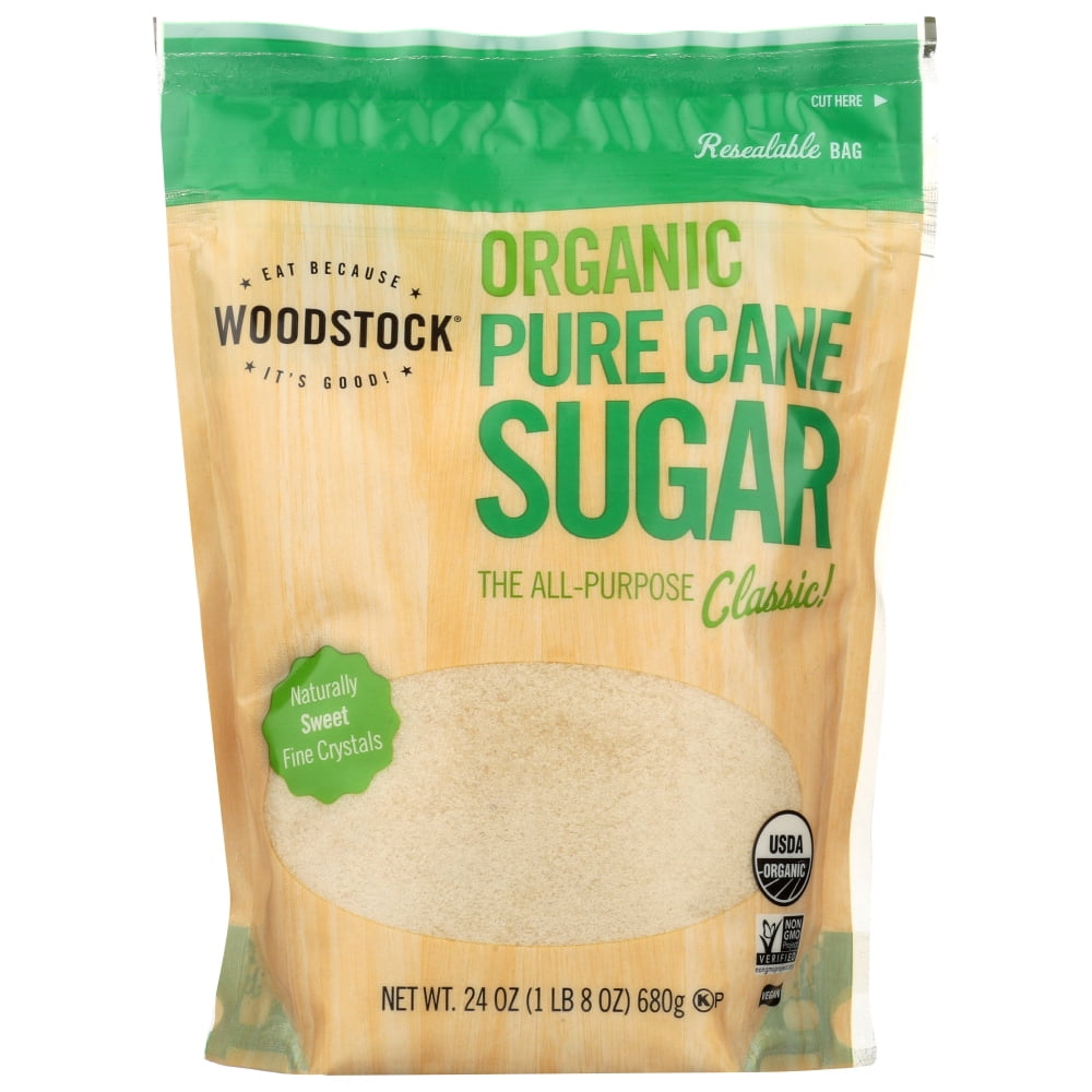 Woodstock Sugar Organic Pure Cane Granulated, 24 Oz