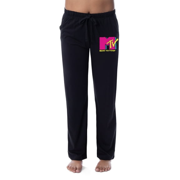 MTV Womens' Music Television Neon Vintage Logo '80s Sleep Pajama Pants