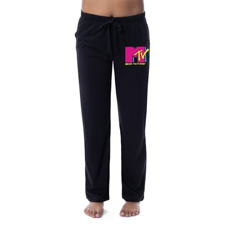 

MTV Womens Music Television Neon Vintage Logo 80s Sleep Pajama Pants (S)