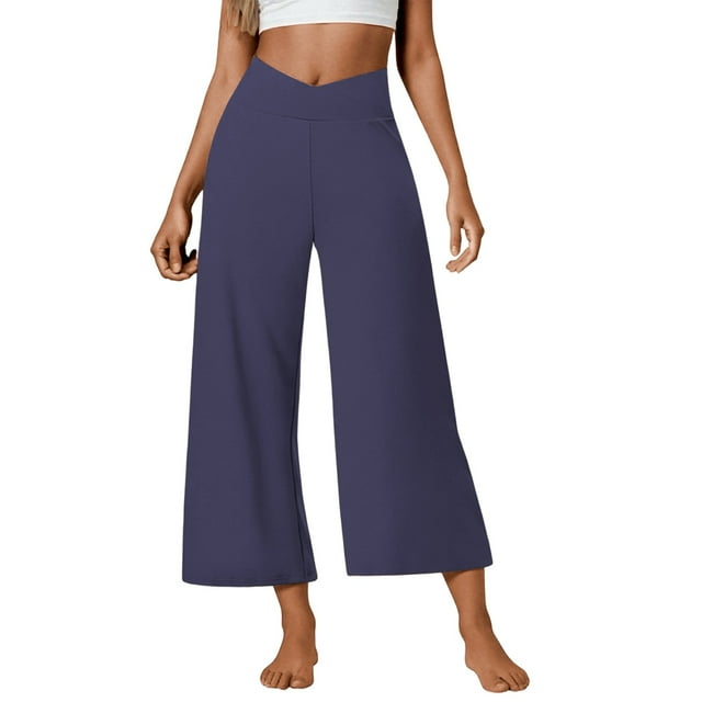 Pantalon Jogger Extensible à Taille Haute pour Femme, Coupe Ample, Jambe Fuselée, à Enfiler, Confortable, Tenue Décontractée avec Poches Fonctionnelles