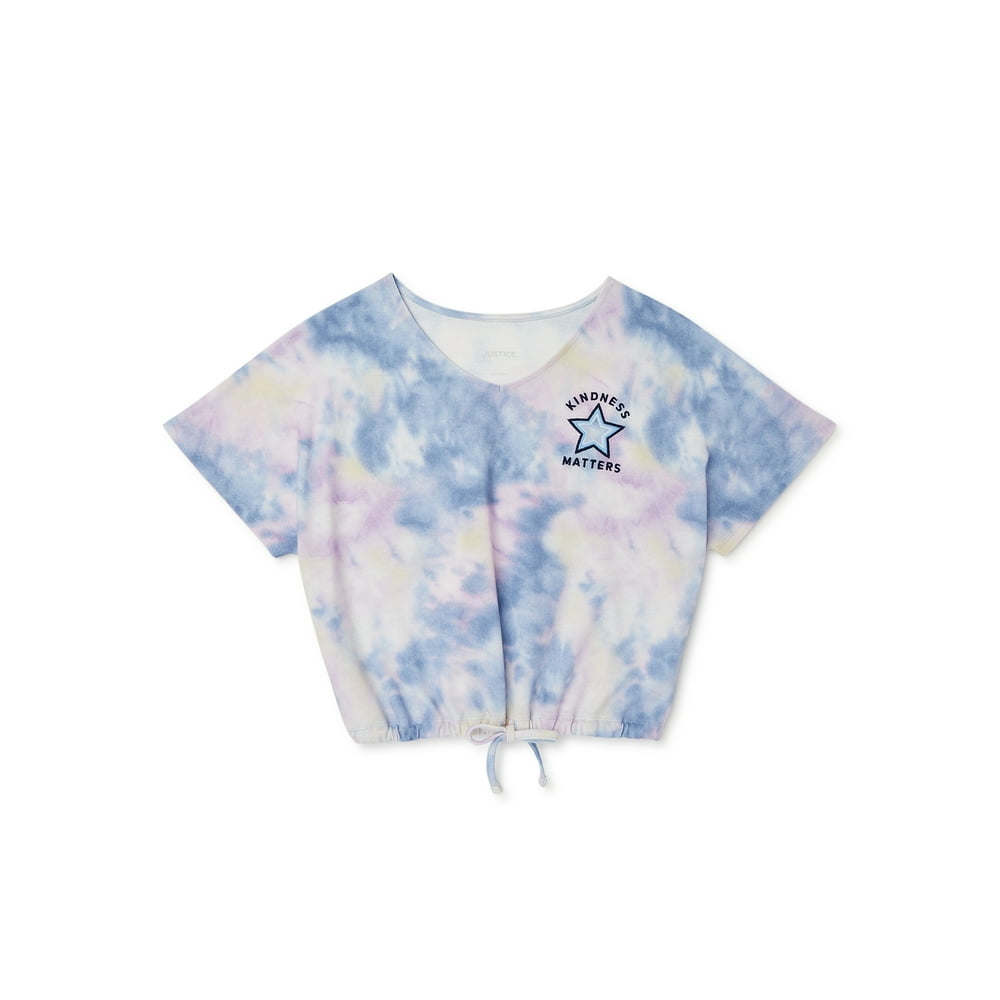 Justice Justice Girls TieDye Cinch Bottom Graphic TShirt, Sizes 5