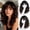 Black mix Brown, variant on Layered Wavy Bob Wig with Bangs for Women, Wavy Texture, Layered Cut, Bob Cut, Fringe, Adjustable Cap, designed as a wearable hair styling piece for women who want to change their hairstyle,Ginger