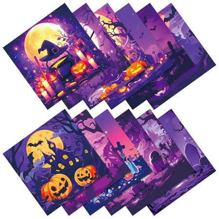 

Hlandsky Halloween Halloween Note Pads 450 Of Self Adhesive Removable Memo Pads 50 Sheets Each for Halloween School Home Students Teacher Presents