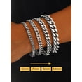 thumbnail image 5 of Terandius Men's Stainless Steel Cuban Chain Bracelet, available in widths of 5mm/7mm/9mm/12mm/14mm and lengths of 8.5 inches/9 inches, comes with a gift box., 5 of 8