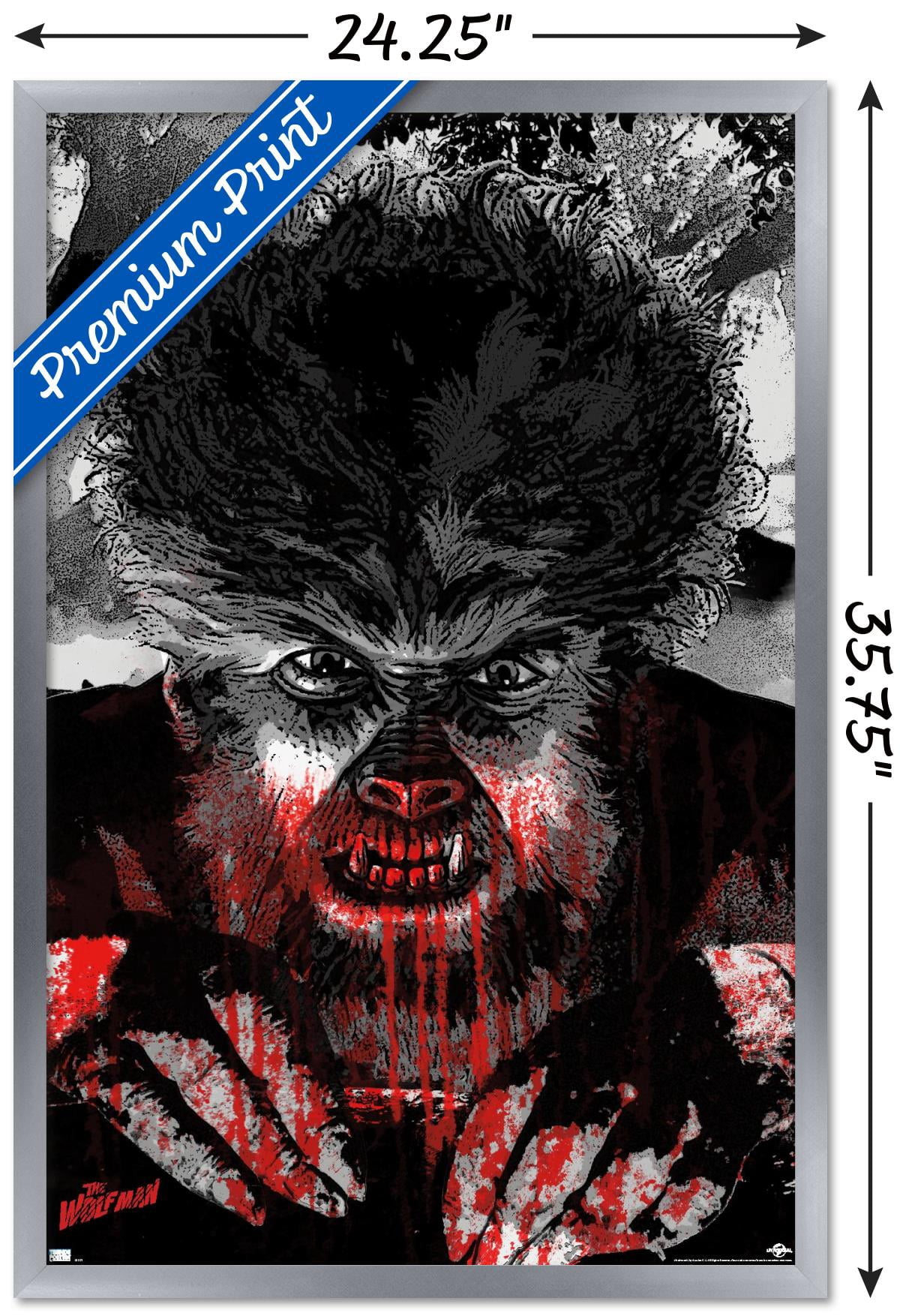 The Wolf Man - Autumn Moon Wall Poster, 22.375" x 34" Framed