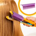 thumbnail image 2 of 2Pcs Women DIY Combs Accessories Fit Hair Straightening Flat Iron Professional or Home Use Compact Hair Styling Tool Convenient Washable V Type, Black and Violet, 2 of 13