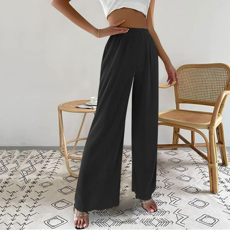 Sweatpants for Women Tall Womens Casual High Waisted Wide Leg Pants Button  Up Straight Leg Trousers Women plus Size