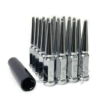 24 Chrome Spike Lug Nuts 1/2"-20 Fits Dodge Viper Dakota Durango Nitro   Key