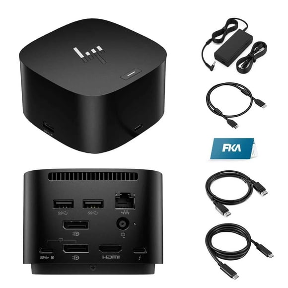 Base Dock FKA HP Thunderbolt 120W para doble monitor HDMI, DP y USB-C