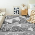 thumbnail image 2 of Washable Area Rug - Geometric Style Modern Rugs For Living Room, Bedroom, Machine Carpet Soft Non Slip Non Shedding Area Rug - Grey White-2x6ft, 2 of 5