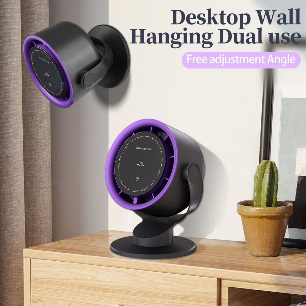 KAMIDA Table Fans, Ultra Quiet Wall-Mounted Desk Fan, Digital Display Rechargeable USB Fan,100 Speeds, Long Lasting Power, Portable Fan for Home Office Kitchen Travel Camping