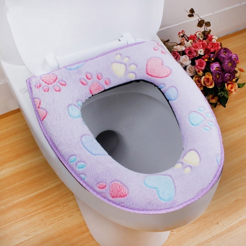 Universal Elastic Bathroom Toilet Closestool Warmer Cover Lid Pad Washable 