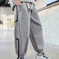 thumbnail image 6 of SOFTCCLO Boys Cargo Pants Breathable Ultra Thin Summer Loose Solid Color Casual Long Pants for Boys Size 11-12Y, 6 of 7