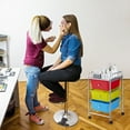 thumbnail image 3 of Costway 3-Drawer Cart Storage Bin Organizer Rolling w/Plastic Drawers Multicolor, 3 of 10