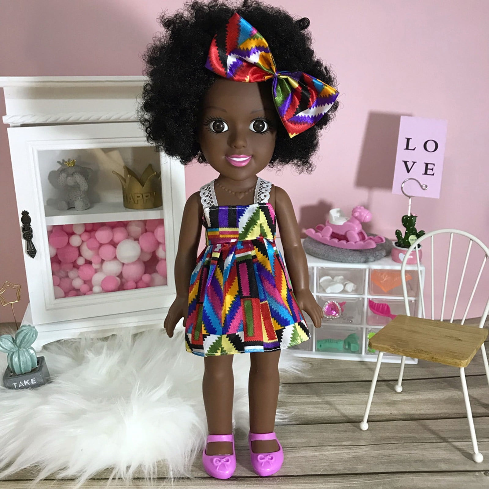 Baby Movable Joint African Doll Toy Negro Mejor Regalo C 