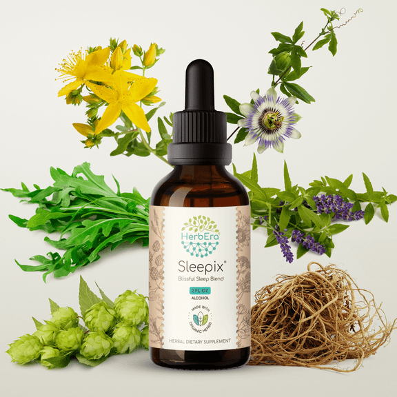 Sleepix Alcohol Extract Tincture. Blissful Sleep Blend 2 oz
