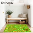 thumbnail image 3 of ODIKA 6'x9' Machine Washable Non-Slip Area Rug, Abstract Kaleidoscope Print with Swirling Waves High Traffic Rug, Red, 589298, 3 of 7
