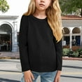 thumbnail image 2 of Huesdet Girls Long Sleeve Shirts Soft Cotton Crewneck Girls' Basic Long-Sleeve T-Shirts Toddlers Tagless Tees(Black,8-9 Y), 2 of 6