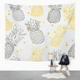 thumbnail image 2 of ZEALGNED Ananas Yellow Grey Pineapple Polka Dot Summer Tropical Great As Party Packaging Food Wall Art Hanging Tapestry Home Decor for Living Room Bedroom Dorm 51x60 inch, 2 of 2